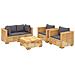 Set Divani Da Giardino 5 Pz Con Cuscini Legno Massello Di Teak - Foto miniatura 3