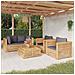 Set Divani Da Giardino 5 Pz Con Cuscini Legno Massello Di Teak - Foto miniatura 1