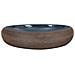 Lavabo da Appoggio Marrone e Blu Ovale 59x40x15 cm Ceramica - Foto miniatura 3