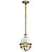 Sospensione Contemporanea Tollis Acciaio Ottone Naturale Bianco 1 Luce E27 - Foto miniatura 1