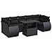 Set Divani Da Giardino Con Cuscini 8 Pz Nero In Polyrattan - Foto miniatura 2