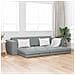 Divano Letto da Pavimento 2-in-1 Grigio Chiaro 245x150x60.5 cm Tessuto - Foto miniatura 2