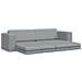 Divano Letto da Pavimento 2-in-1 Grigio Chiaro 245x150x60.5 cm Tessuto - Foto miniatura 4
