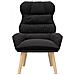 Poltrona Rilassante  Nera in Tessuto Simil Lana Riccioli - Foto miniatura 4