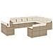 Set Divani da Giardino 12 pz con Cuscini Beige in Polyrattan - Foto miniatura 1