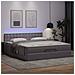 Pouf Letto con Materassi e LED Grigio 160x200cm Similpelle - Foto miniatura 3