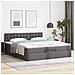 Pouf Letto con Materassi e LED Grigio 160x200cm Similpelle - Foto miniatura 4
