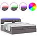 Pouf Letto con Materassi e LED Grigio 160x200cm Similpelle - Foto miniatura 5