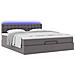 Pouf Letto con Materassi e LED Grigio 160x200cm Similpelle - Foto miniatura 6