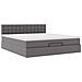 Pouf Letto con Materassi e LED Grigio 160x200cm Similpelle - Foto miniatura 7