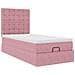 Struttura Letto Pouf con Materassi Rosa 90x200 cm in Velluto - Foto miniatura 6