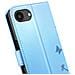 Custodia A Portafoglio Per Iphone 16e Premium Design Fiori Farfalla, Blu Chiaro - Foto miniatura 4