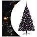 Albero di Natale artificiale con luci integrate Nero 180 cm PVC - Foto miniatura 1