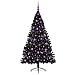 Albero di Natale artificiale con luci integrate Nero 180 cm PVC - Foto miniatura 3