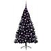 Albero di Natale artificiale con luci integrate Nero 180 cm PVC - Foto miniatura 4
