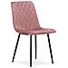 Sedia TURIN - Velluto rosa con gambe nere x 3 - Foto miniatura 2