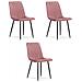 Sedia TURIN - Velluto rosa con gambe nere x 3 - Foto miniatura 1