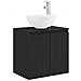 Mobile Lavabo da Parete Nero 49,5 x 41 x 64,5 cm - Foto miniatura 1