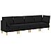 Set di divani modulari con spazio di archiviazione 4 pcs Nero - Foto miniatura 1