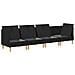 Set di divani modulari con spazio di archiviazione 4 pcs Nero - Foto miniatura 4