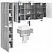 Set di mobili per il bagno 5 pcs Sonoma grigio - Foto miniatura 2