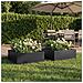 Vaso da giardino 2 pz Nero 60 x 60 x 20 cm - Foto miniatura 2