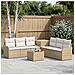 Set di divani 8 pz Beige e Bianco Crema - Foto miniatura 4