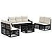 Set Divano da Giardino 8 pz Nero e Bianco Crema polyrattan - Foto miniatura 1