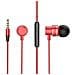Auricolari Stereo Universali Metal Earphone HF118 con Cavo Microfono Integrato - Rosso / Nero - Foto miniatura 1