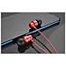 Auricolari Stereo Universali Metal Earphone HF118 con Cavo Microfono Integrato - Rosso / Nero - Foto miniatura 5