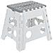 Tb-032-gb Sgabello Pieghevole Multiuso | Sgabello Per Adulti O Bambini | Scala Pieghevole | Scalino | Sgabello Per Cucina, Bagno, Campeggio | 32 Cm Di Altezza | White & Grey - Foto miniatura 1