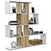 Libreria Design Moderna Scaffale 4 Ripiani 145x29x145 Casa Ufficio Bianco Rovere - Foto miniatura 3