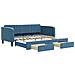 Divano Letto Estraibile Con Cassetti Blu 100x200 Cm In Velluto - Foto miniatura 1