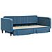 Divano Letto Estraibile Con Cassetti Blu 100x200 Cm In Velluto - Foto miniatura 2