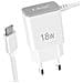 Caricabatterie Da Muro Usb-c 18w Cavo 1 Metro E 20 Integrato, Bianco - Foto miniatura 4