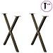 Gambe Tavolo Pranzo A X 2 Pz Naturale 80x(72-73) Cm Acciaio - Foto miniatura 3