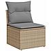 Set Divano Da Giardino 9 Pz Con Cuscini Beige In Polyrattan - Foto miniatura 3