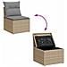 Set Divano Da Giardino 9 Pz Con Cuscini Beige In Polyrattan - Foto miniatura 4