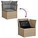 Set Divano Da Giardino 9 Pz Con Cuscini Beige In Polyrattan - Foto miniatura 5