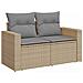 Set Divano Da Giardino 9 Pz Con Cuscini Beige In Polyrattan - Foto miniatura 10