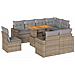 Set Divano Da Giardino 9 Pz Con Cuscini Beige In Polyrattan - Foto miniatura 1