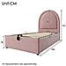 Letto Contenitore Letto Imbottito Per Bambini 90 X 200 Cm, Letto Singolo Con Motivo Cosmico, Rosa, Velluto - Foto miniatura 3