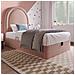 Letto Contenitore Letto Imbottito Per Bambini 90 X 200 Cm, Letto Singolo Con Motivo Cosmico, Rosa, Velluto - Foto miniatura 1