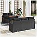 Set di Divani da Giardino  da 6 Pezzi con Cuscini Nero Polyrattan Acacia, Divano da Giardino  da 2 Posti con Cuscini Nero Polyrattan - Foto miniatura 2