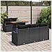 Set di Divani da Giardino  da 6 Pezzi con Cuscini Nero Polyrattan Acacia, Divano da Giardino  da 2 Posti con Cuscini Nero Polyrattan - Foto miniatura 3