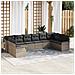 Set Divano da Giardino  da 10 Pezzi con Cuscini Grigio Polyrattan, Divano da Giardino a Due Posti  con Spazio di Stoccaggio e Cuscini Grigio Polyrattan - Foto miniatura 2