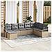 Set Divano da Giardino 8 Pezzi con Cuscini Beige in Rattan Sintetico,  Divano da Giardino 2 Posti con Cuscini Beige in Rattan Sintetico - Foto miniatura 2