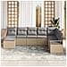 Set Divano da Giardino 8 Pezzi con Cuscini Beige in Rattan Sintetico,  Divano da Giardino 2 Posti con Cuscini Beige in Rattan Sintetico - Foto miniatura 3