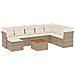 Set Divano da Giardino 9 pz con Cuscini Beige in Polyrattan - Foto miniatura 1