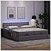 Pouf Letto con Materassi e LED Grigio 180x200cm Similpelle - Foto miniatura 3